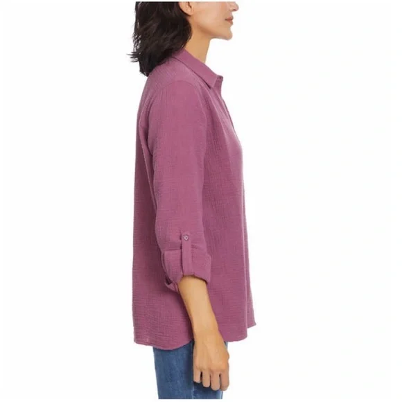 NWT Anne Klein Ladies Gauze Top PURPLE - size XL - Picture 2 of 8